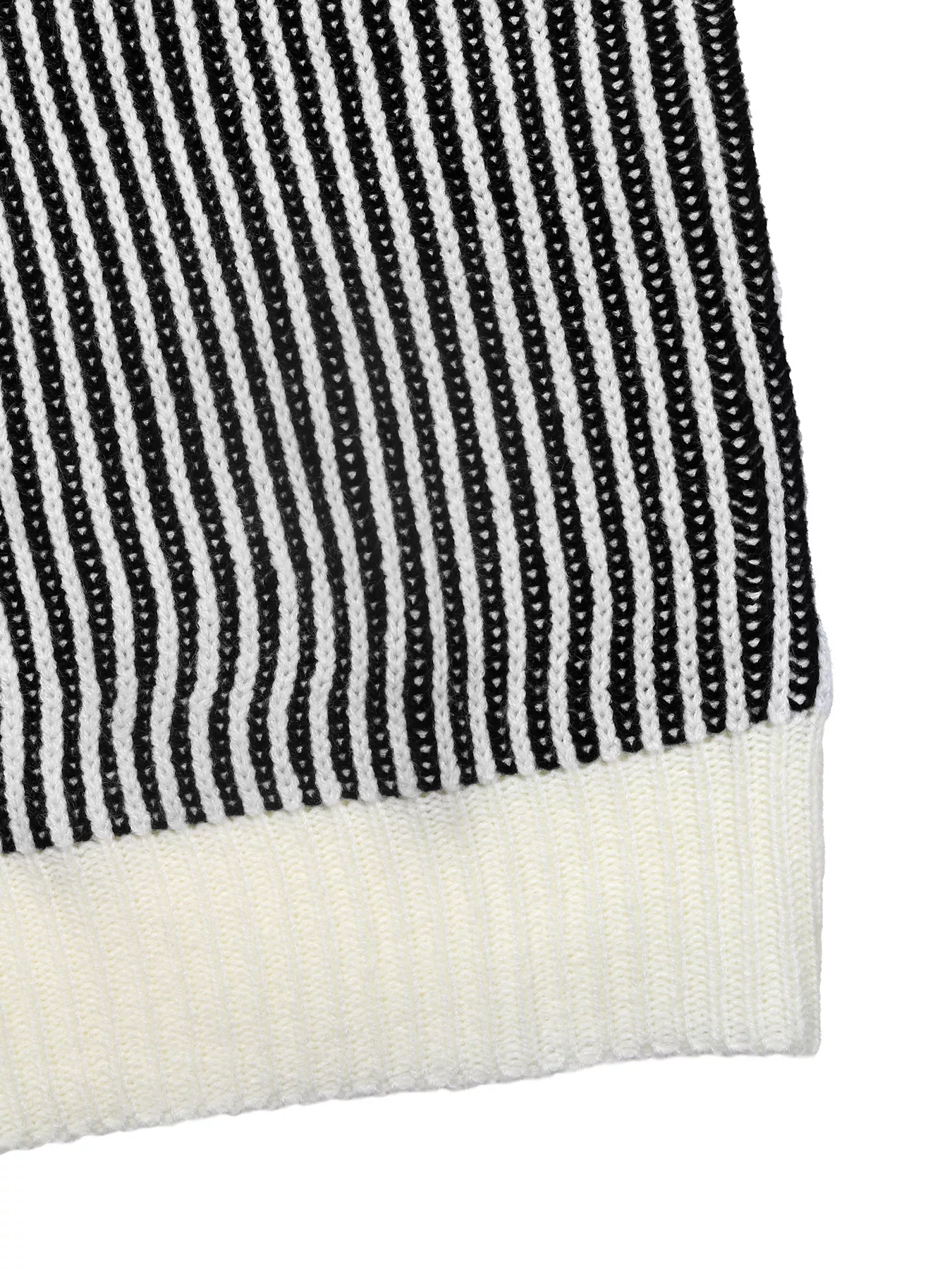 Striped Knit Sweater with Contrast Collar - Image 9