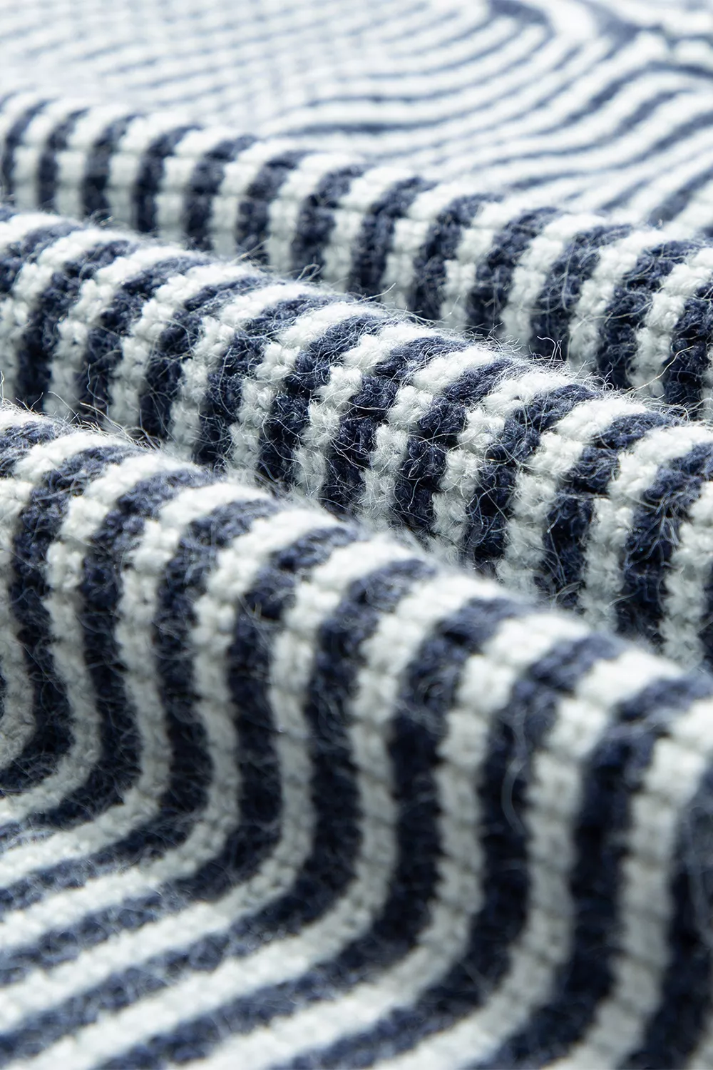 Striped Lantern Sleeve Drop Shoulder Cozy Sweater - Image 5
