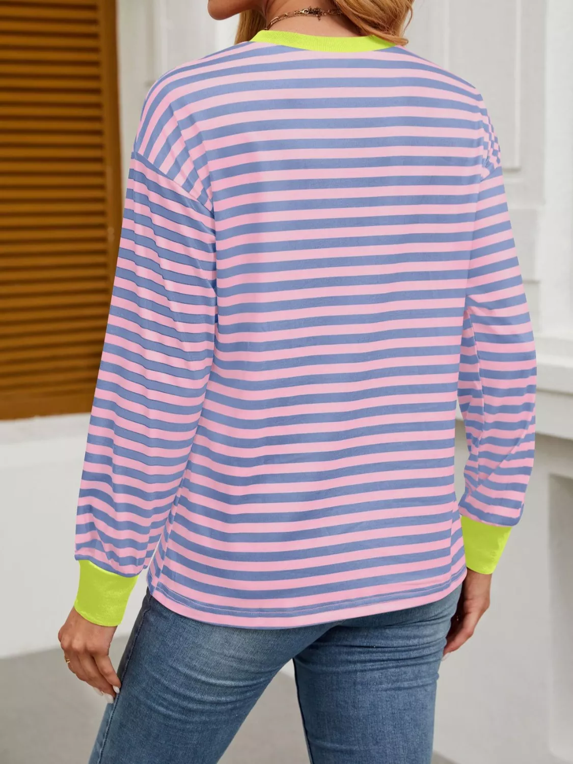 Striped Long Sleeve Casual T-Shirt - Image 6