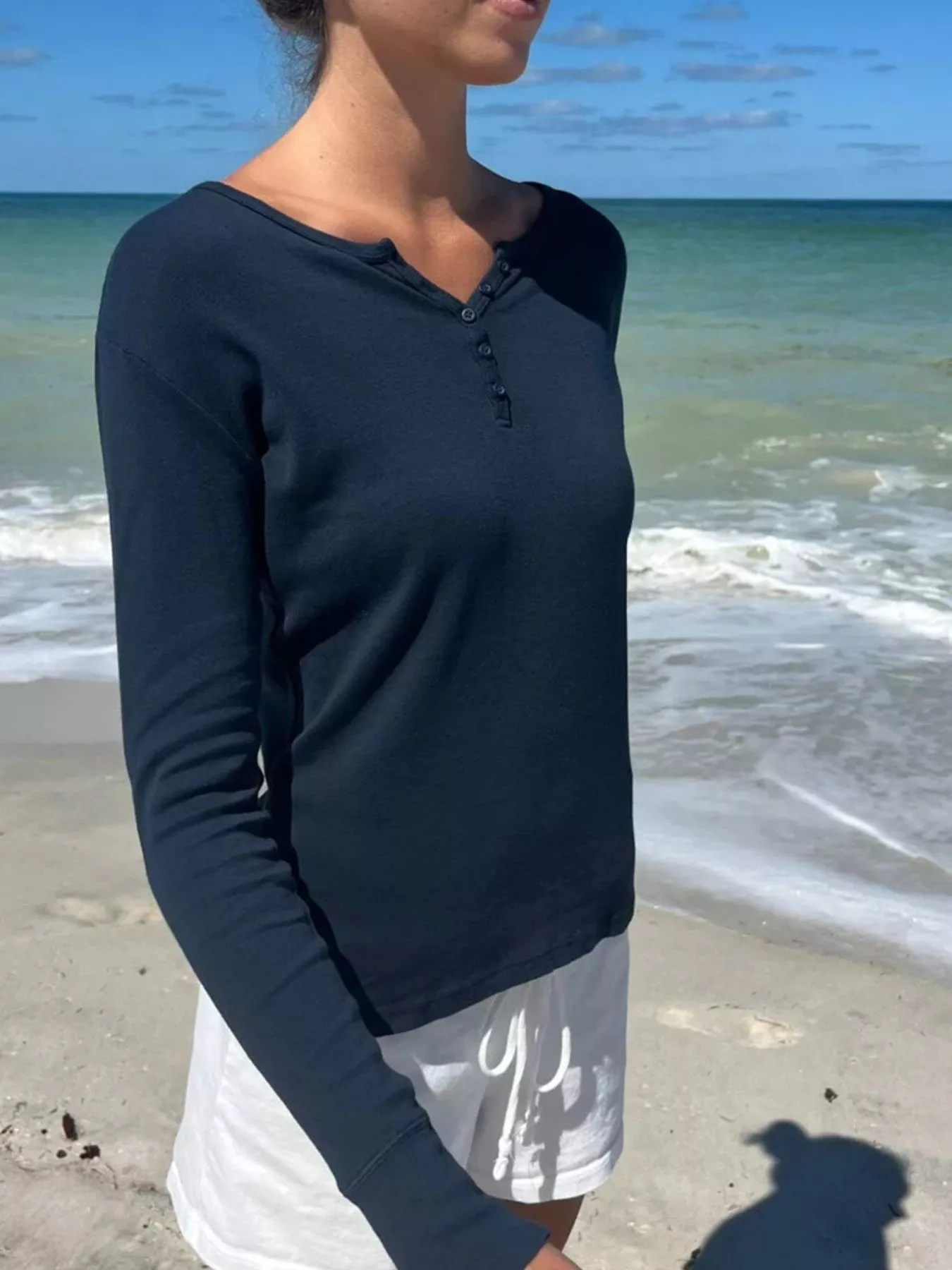 Striped Long Sleeve Henley T-Shirt - Image 22