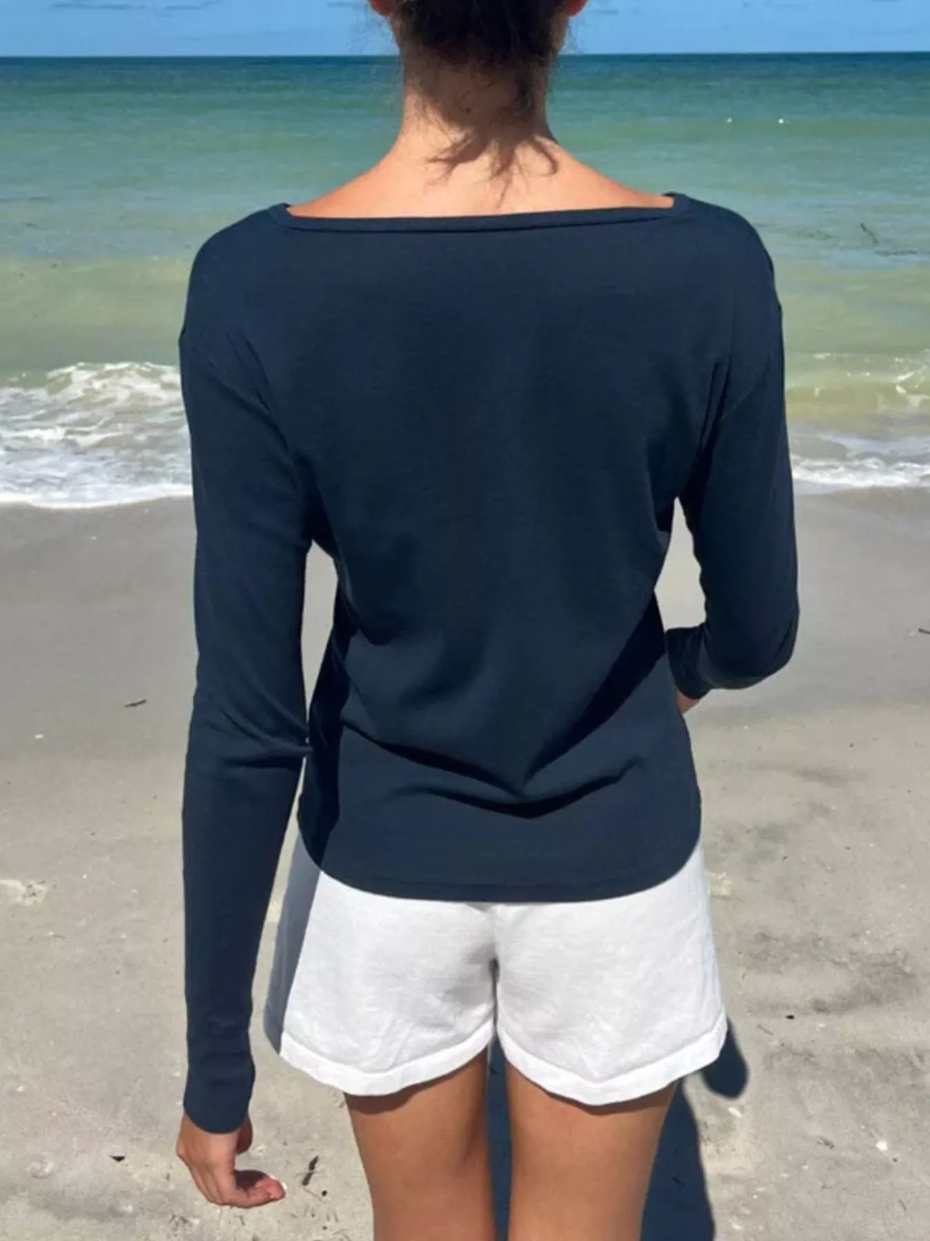 Striped Long Sleeve Henley T-Shirt - Image 24