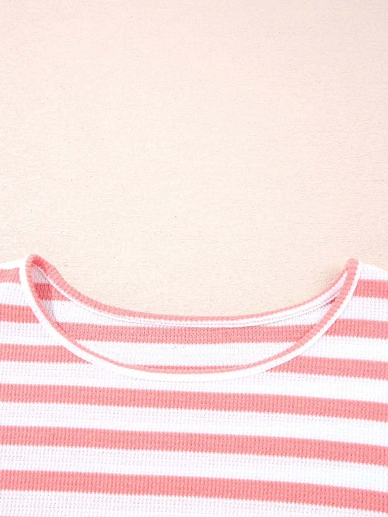 Striped Long Sleeve Ribbed Blouse - Image 7