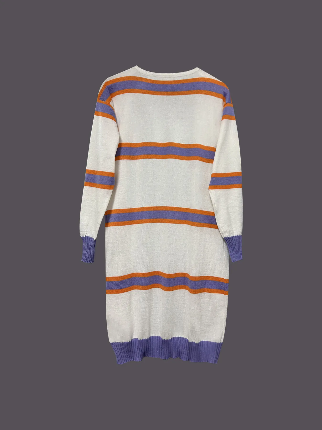 Striped Open Front Longline Cardigan - Image 5