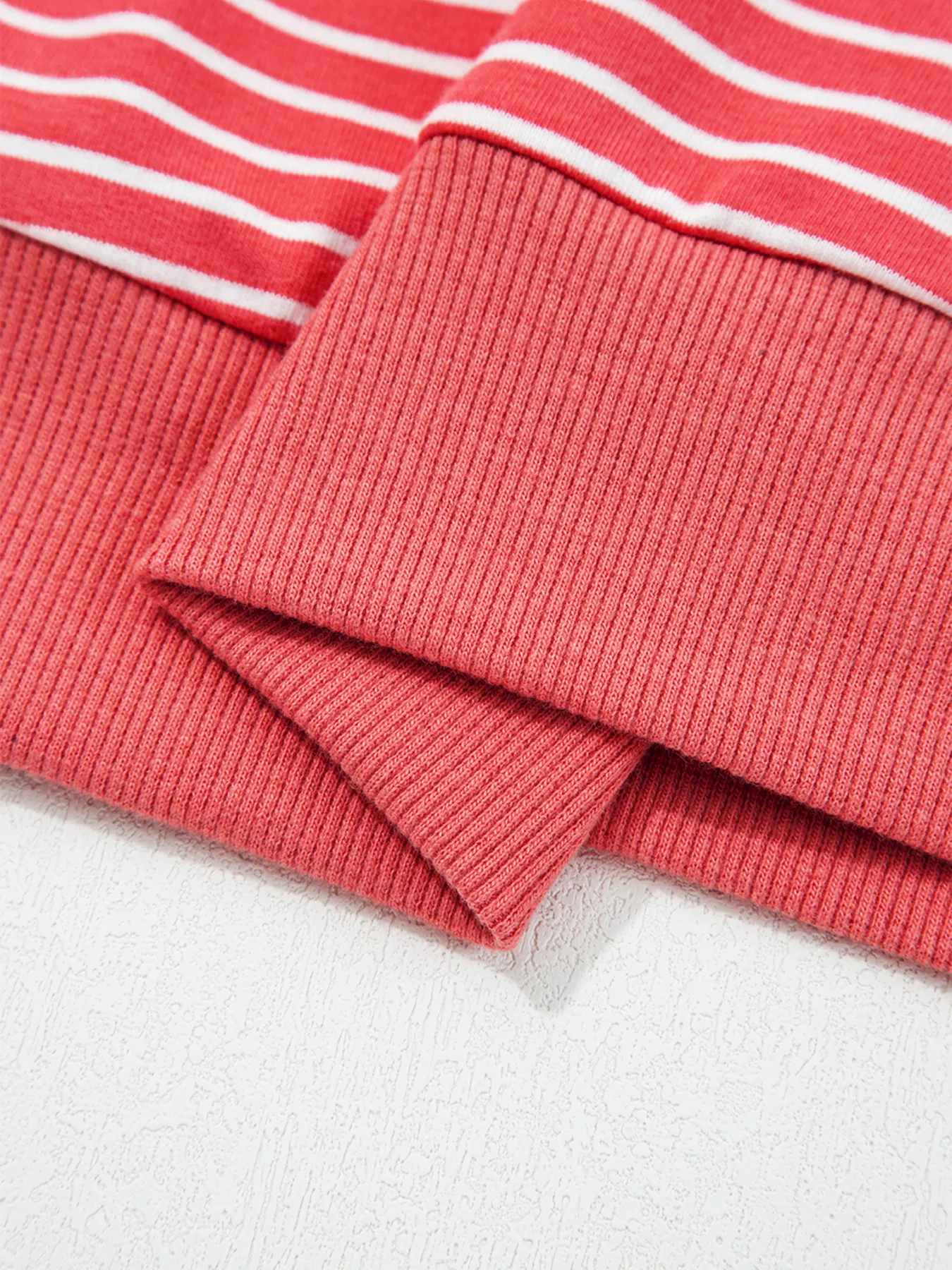Striped Puff Sleeve Hoodie with Drawstring - Image 11