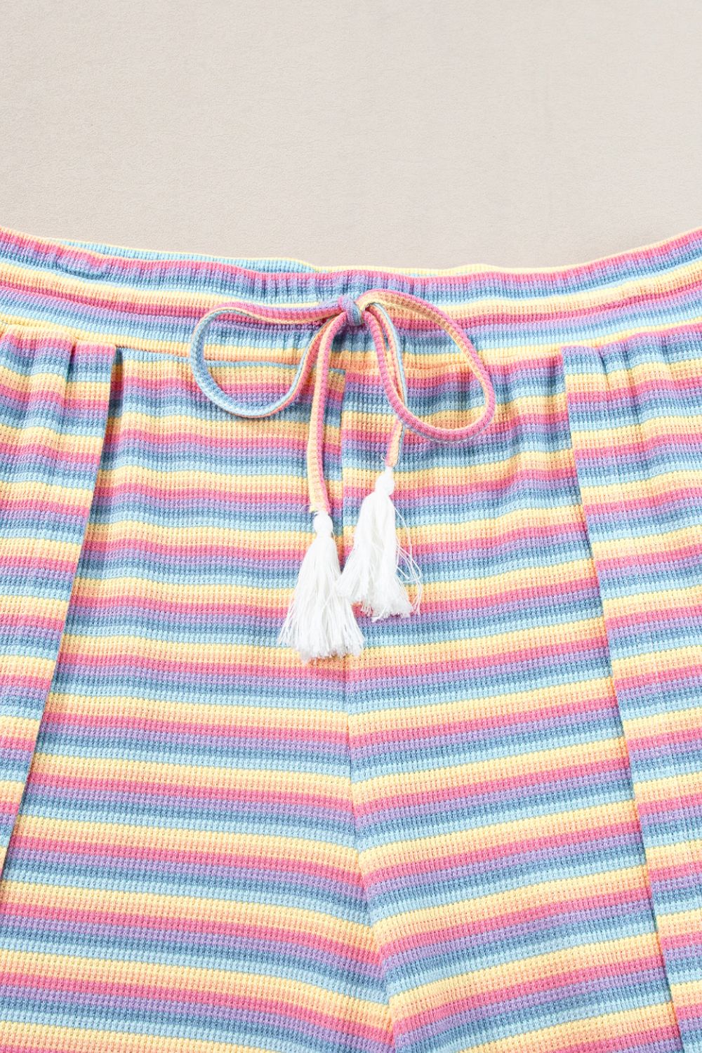 Striped Round Neck Short Sleeve Top and Pants Set - Image 9