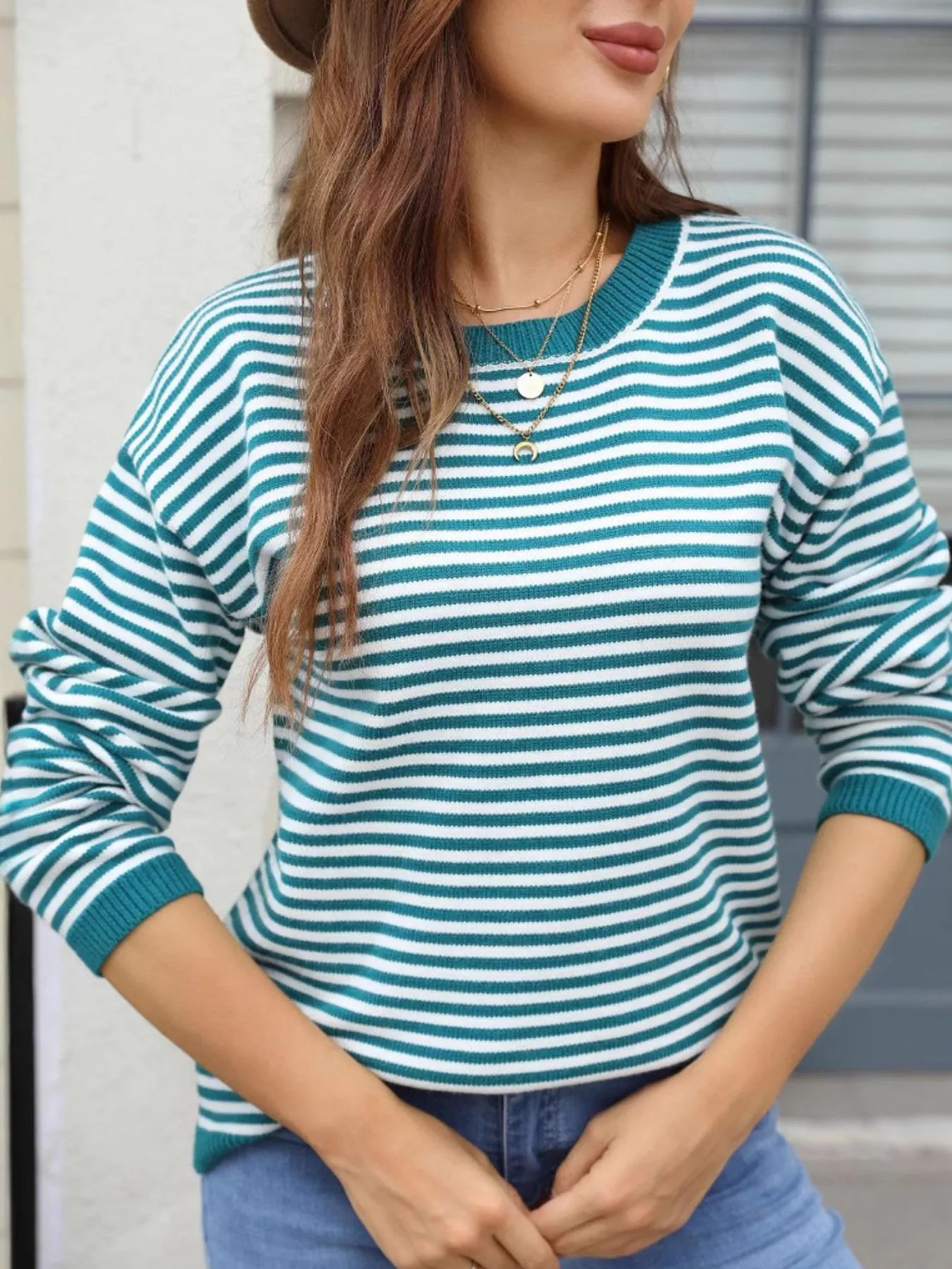 Striped Round Neck Sweater - Image 8