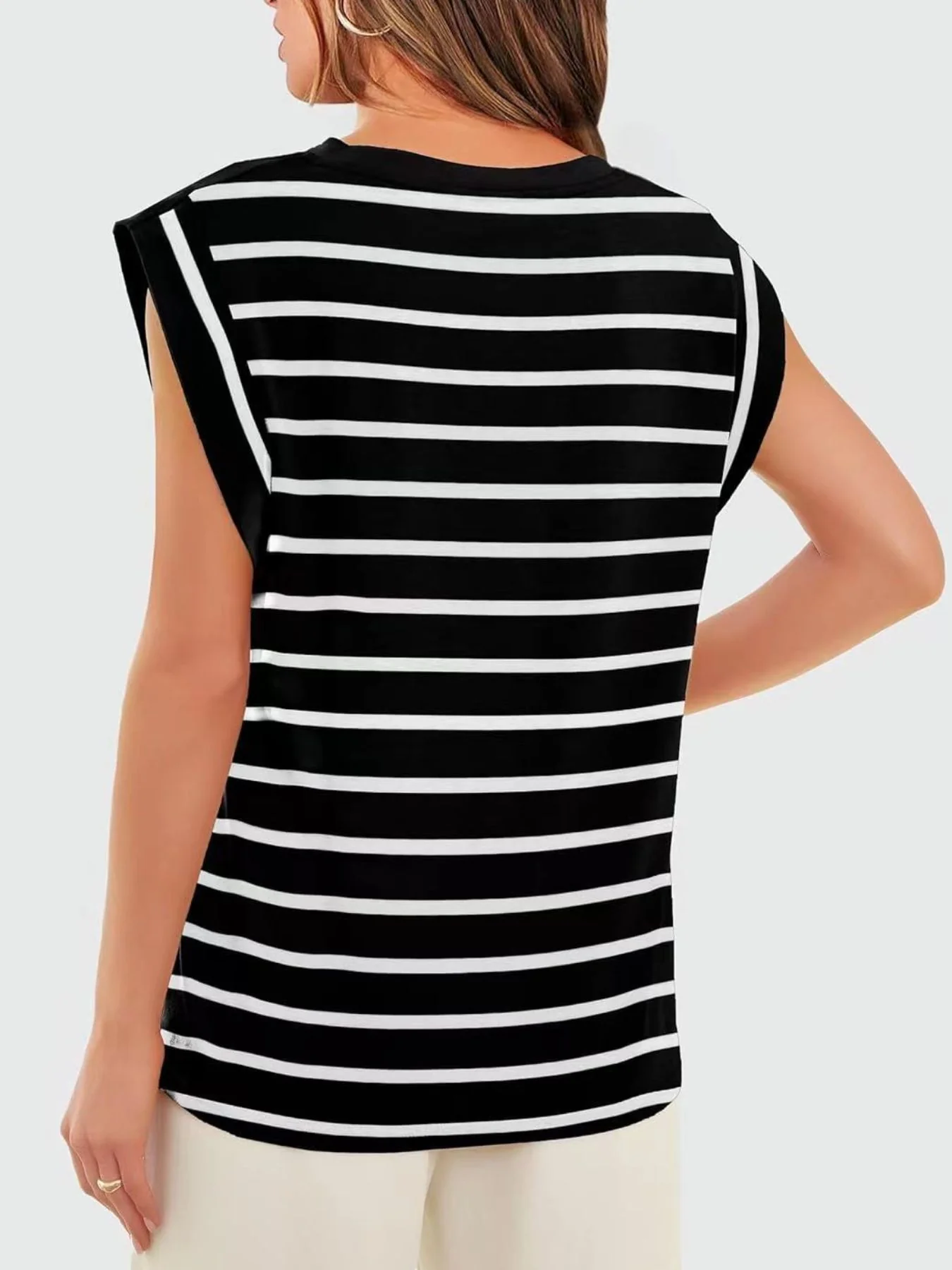 Striped Round Neck Tank - Image 11