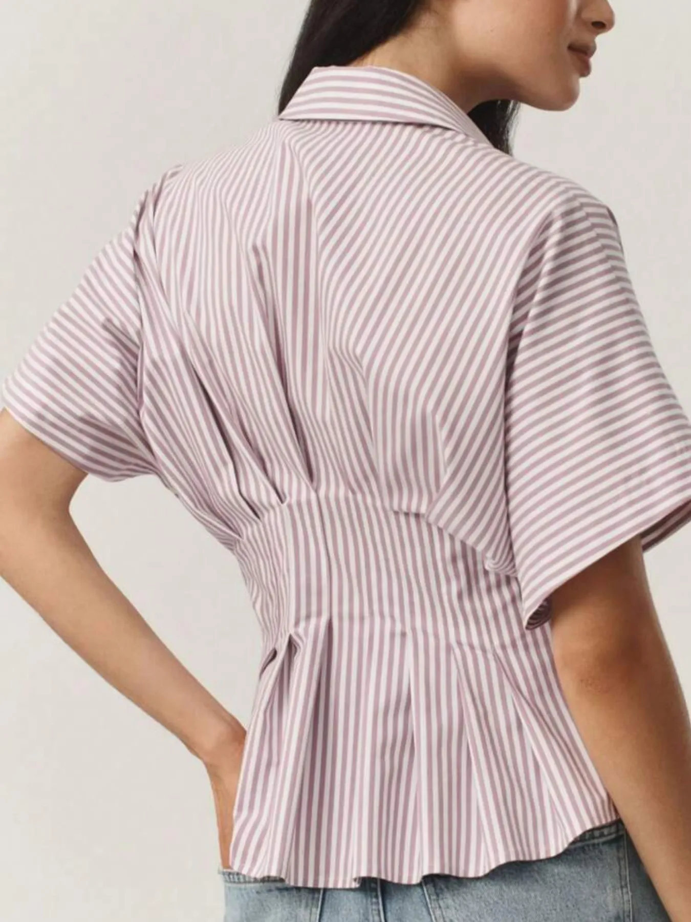 Striped Short Sleeve Button-Up Shirt - Image 13