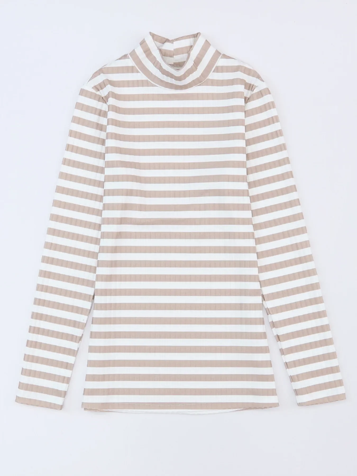 Striped Textured Knit Long Sleeve Tee - Image 5
