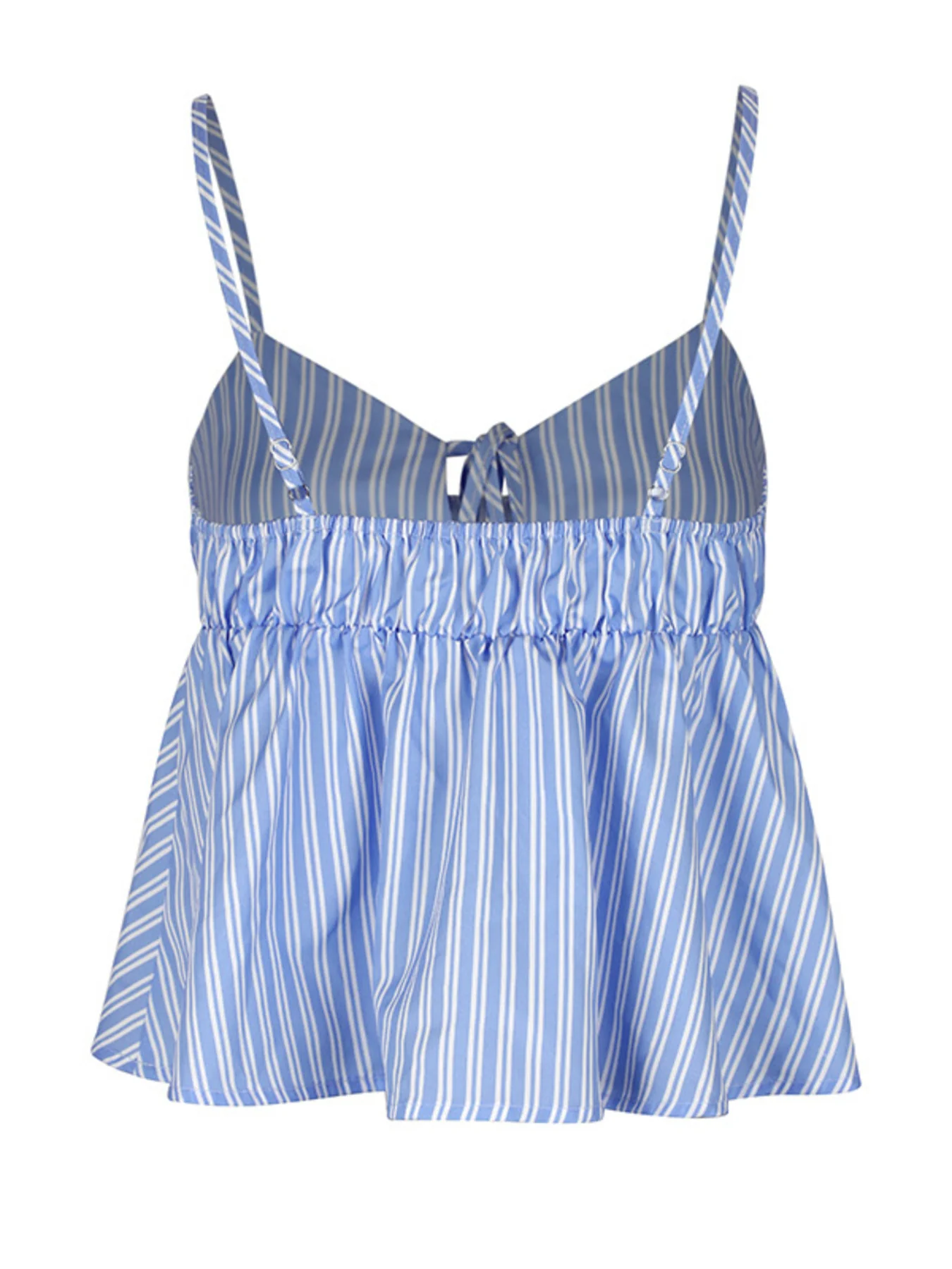 Striped Tie-Front Peplum Cami - Image 7
