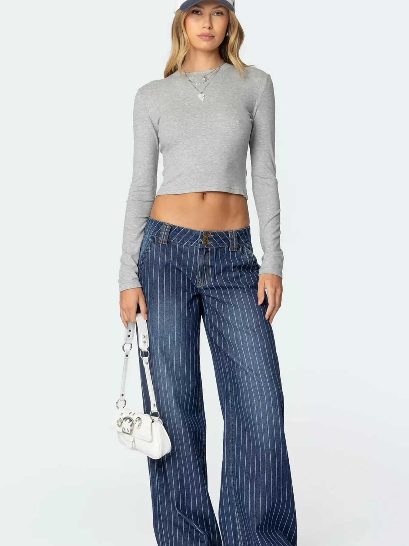 Striped Wide Leg Jeans - Image 4