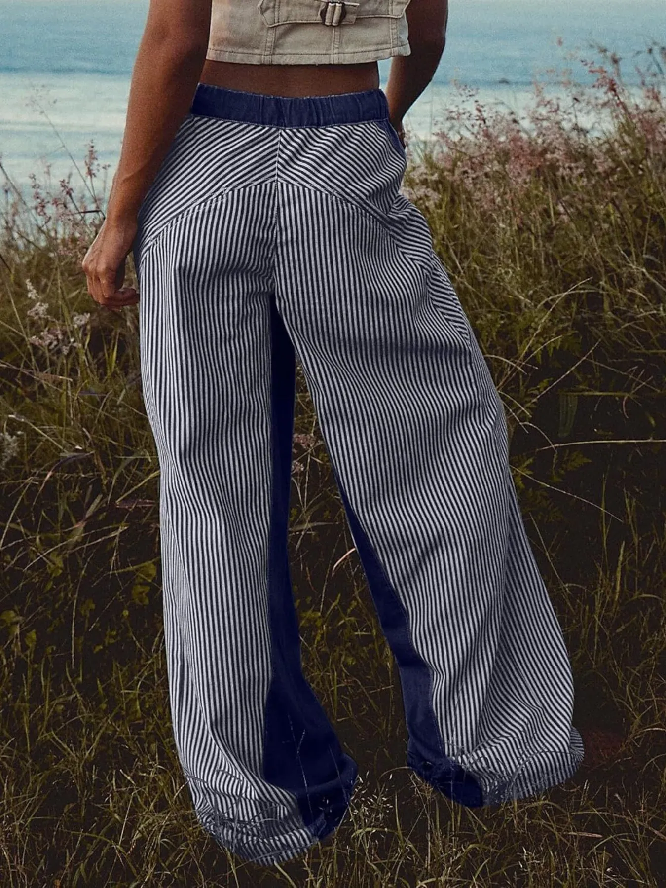 Striped Wide Leg Jeans - Image 3