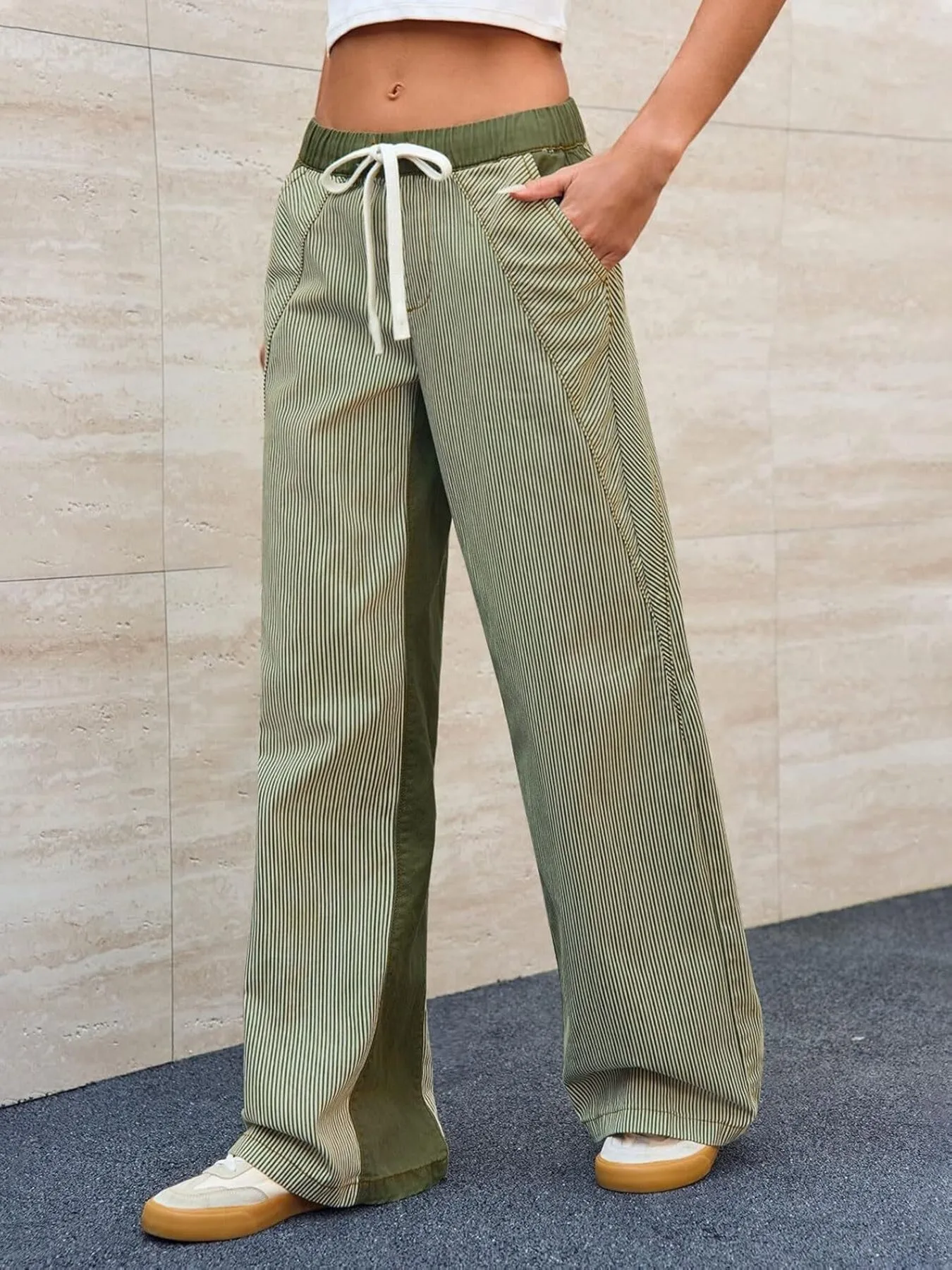 Striped Wide Leg Jeans - Image 7