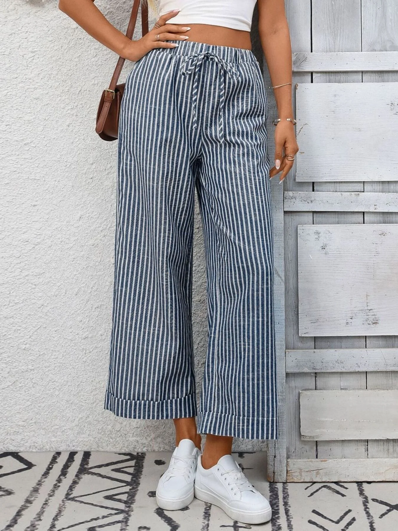Striped Wide Leg Pants - Image 6