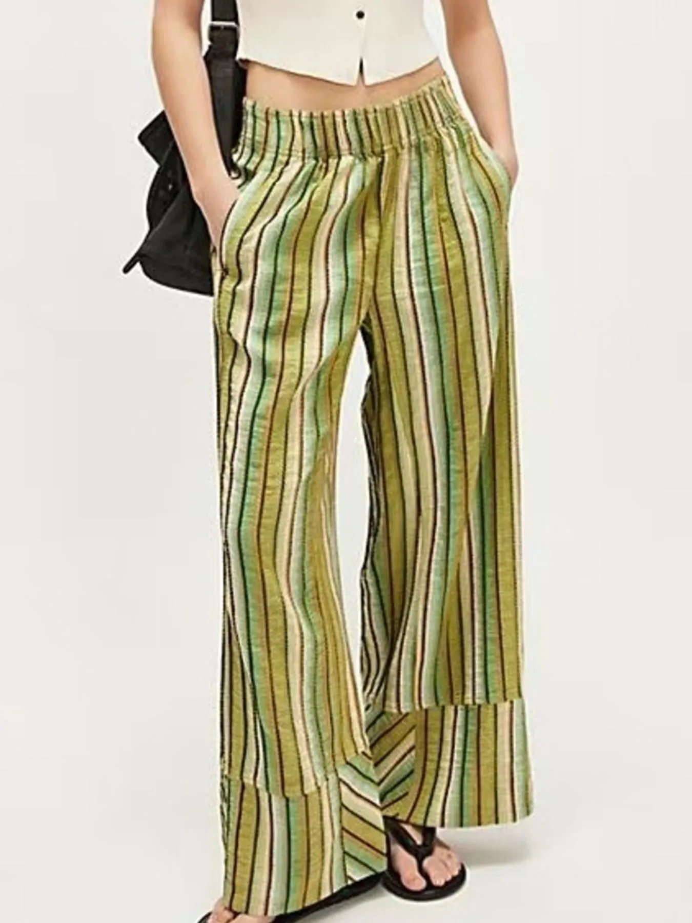 Striped Wide Leg Pants - Image 7