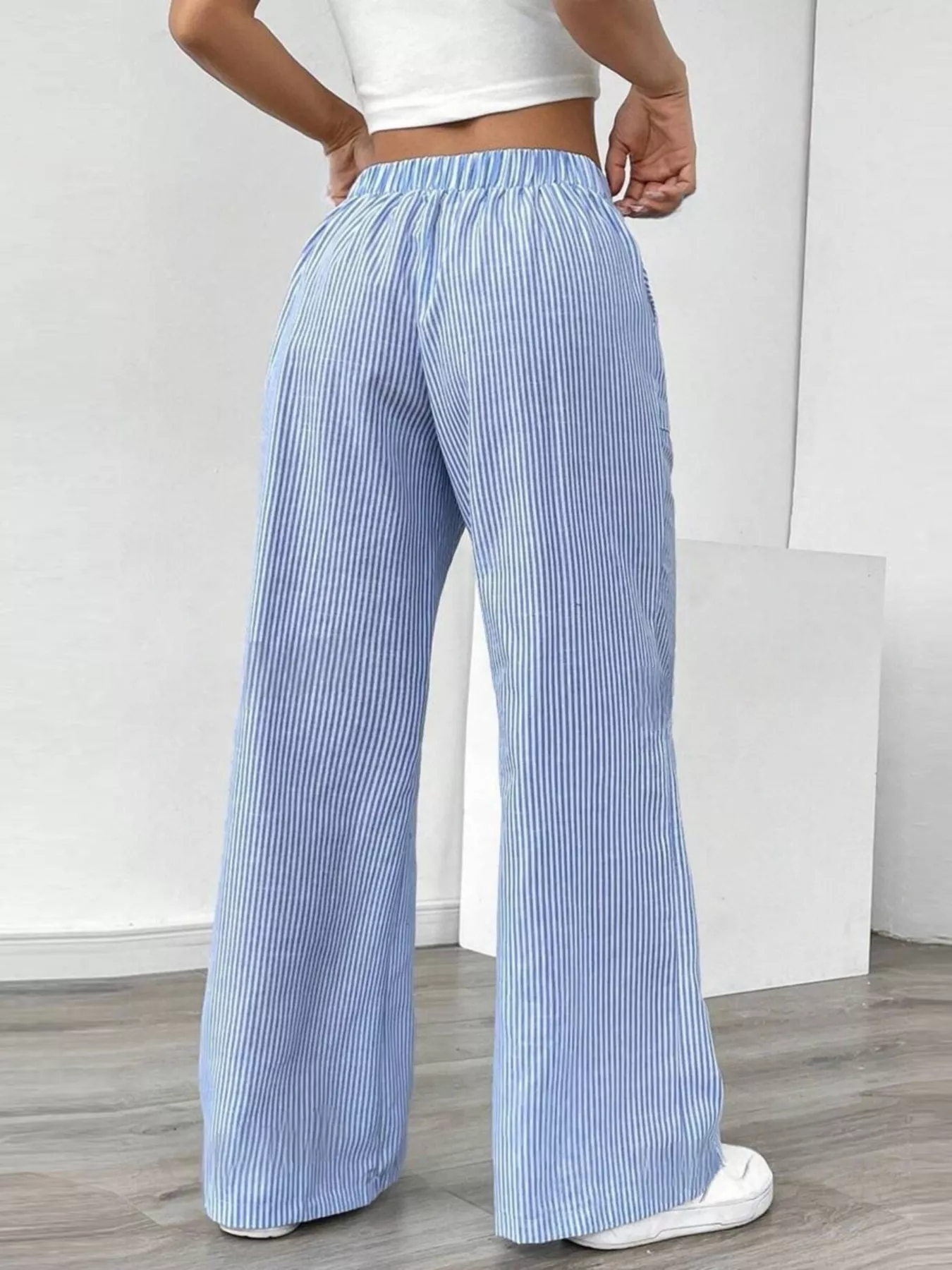 Striped Wide Leg Pants - Image 3