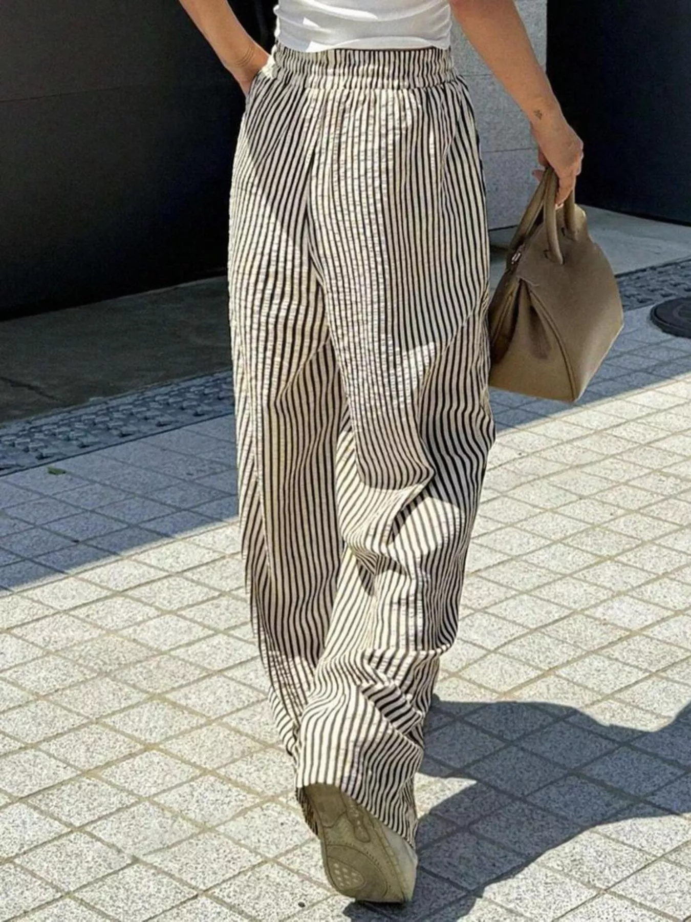 Striped Wide Leg Pants - Image 7