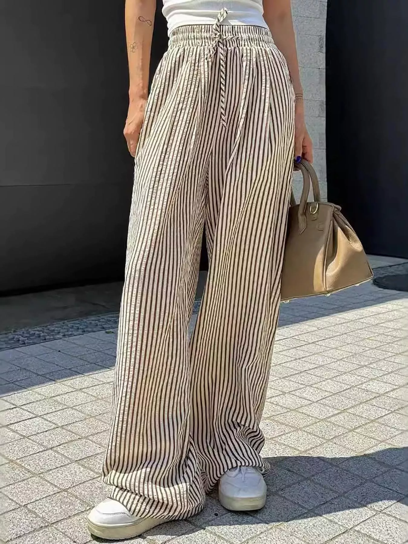 Striped Wide Leg Pants - Image 8