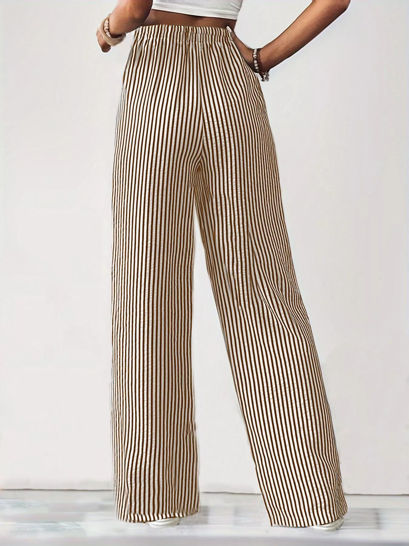 Striped Wide Leg Pants - Image 9