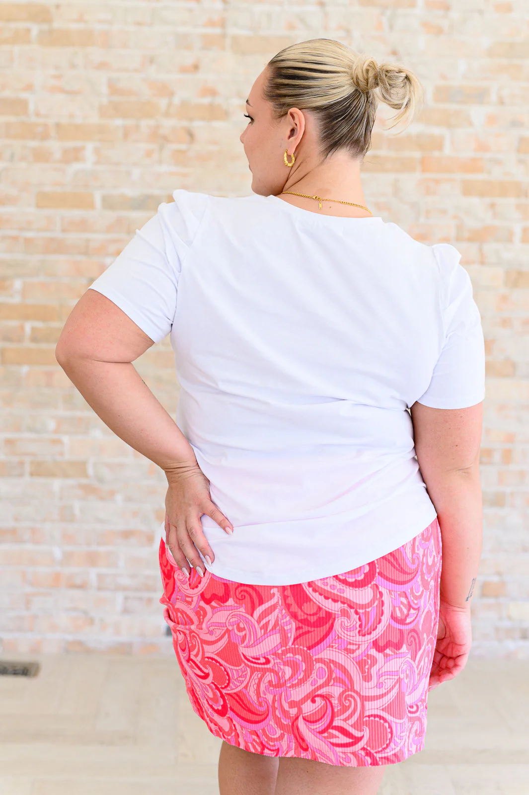Strong Enough Puff Sleeve Tee In White - Image 6