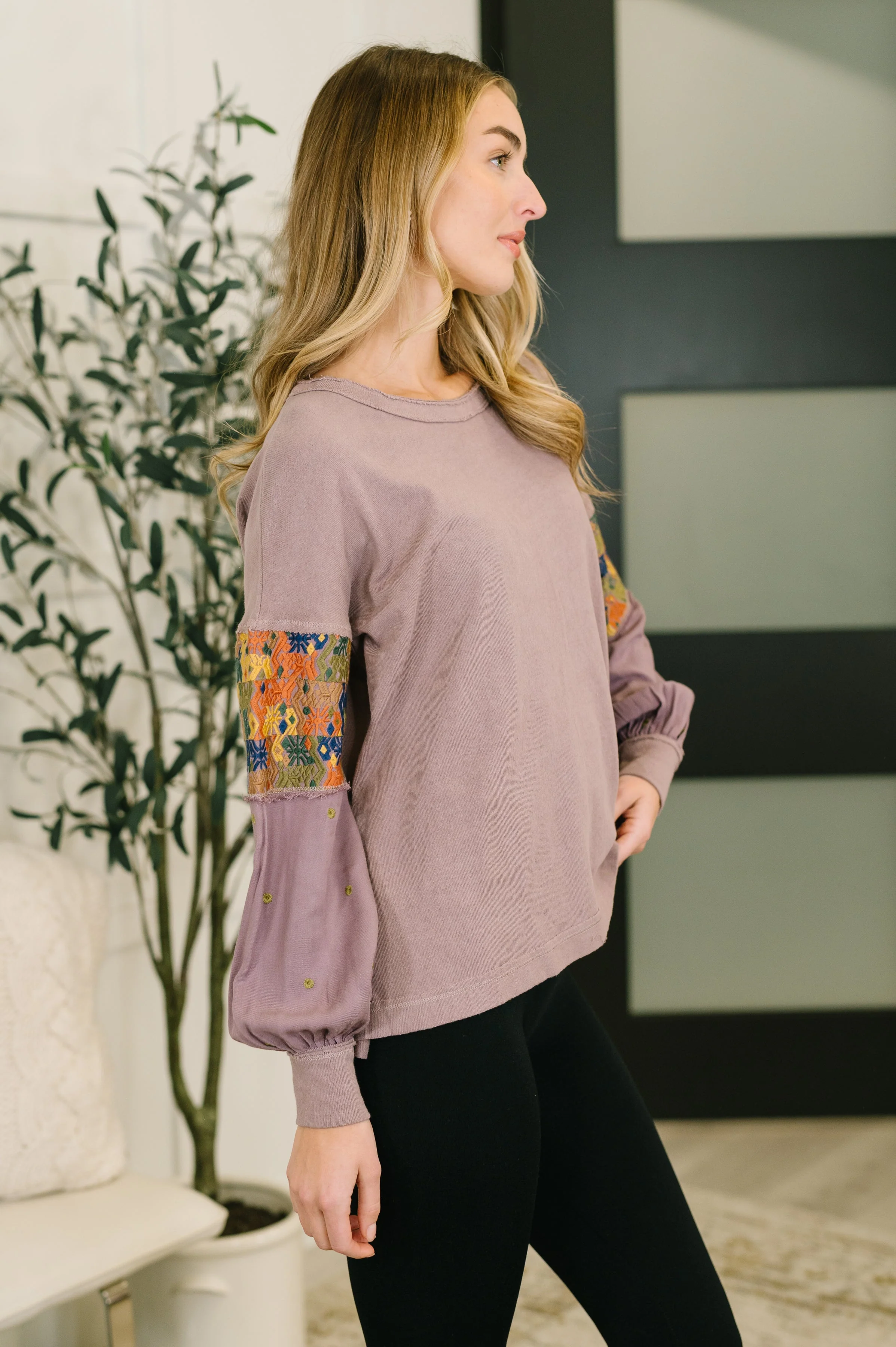 Subtle Breeze Floral Patchwork Pullover - Image 4