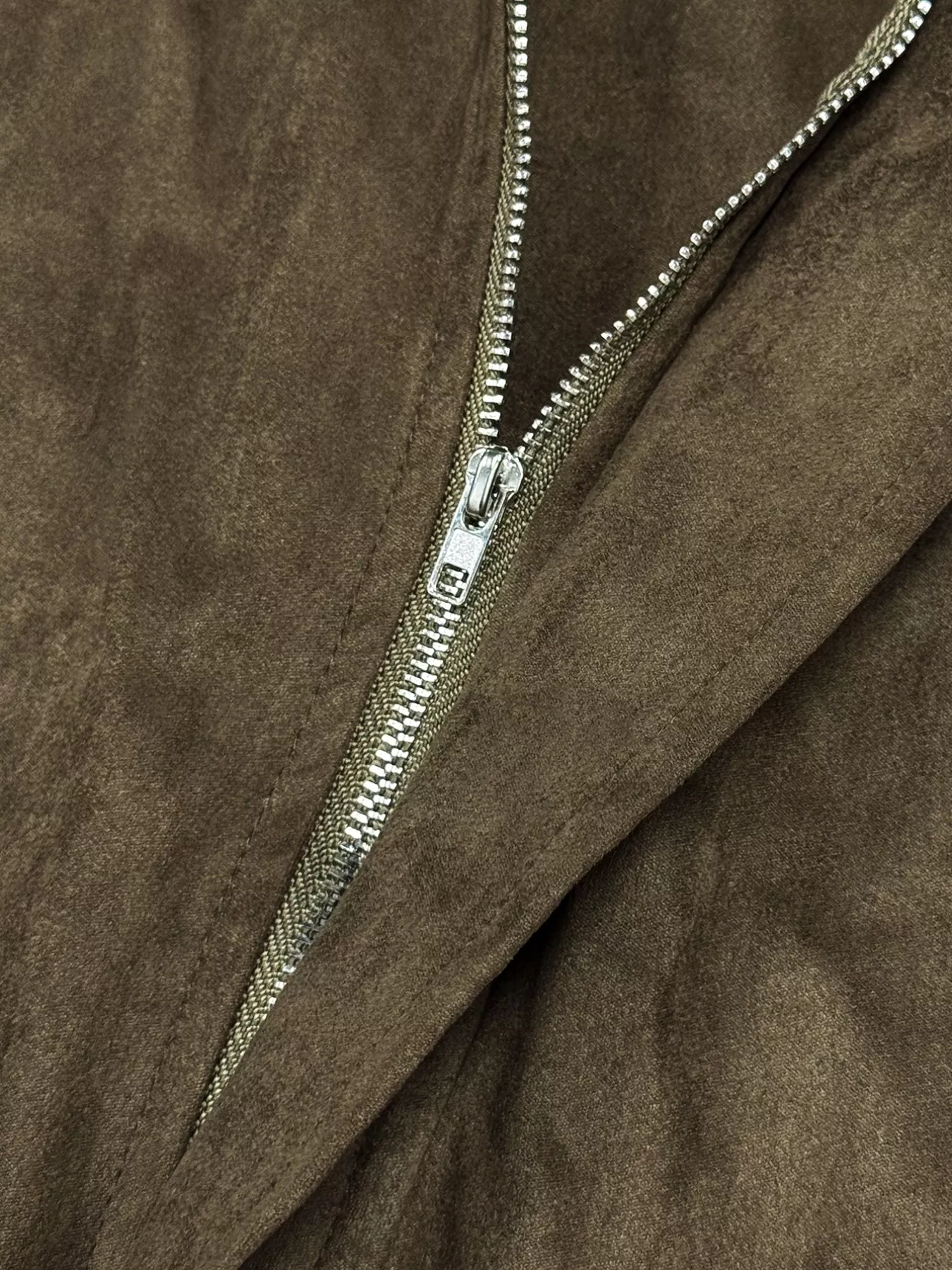 Suede Cropped Bomber Jacket - Image 8