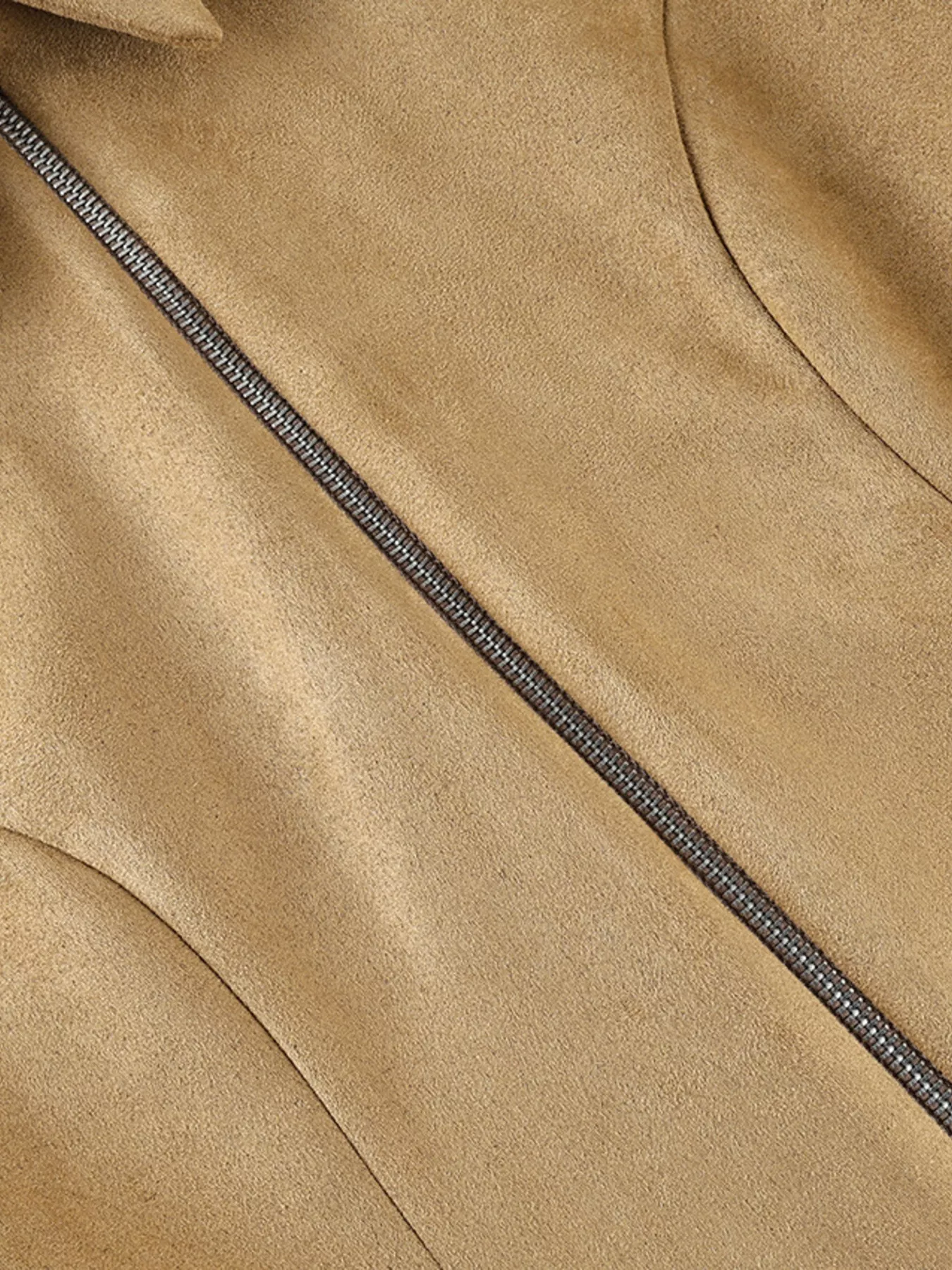 Suede Zip-Up Fitted Jacket - Image 10