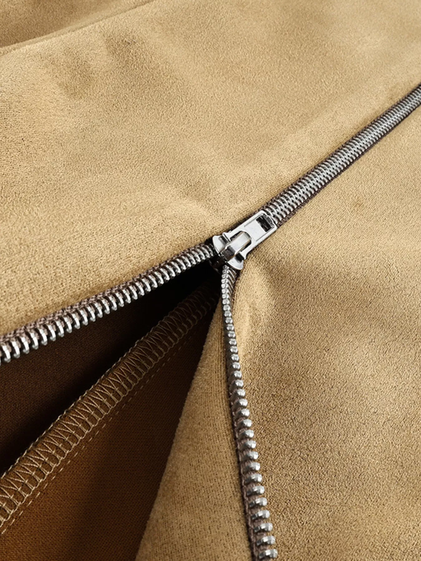 Suede Zip-Up Fitted Jacket - Image 9