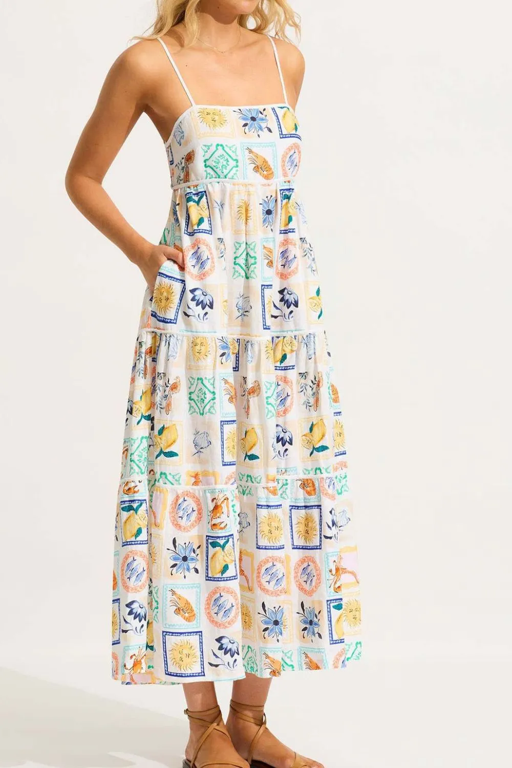 Summer Floral Print Tiered Maxi Cami Dress - Image 4