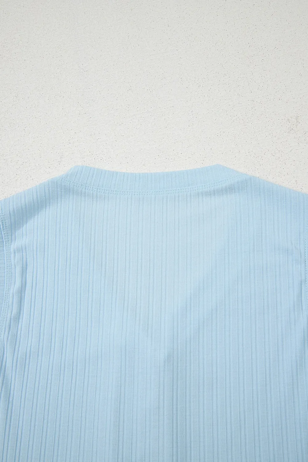 Summer Ribbed Sleeveless Drawstring Romper - Image 9