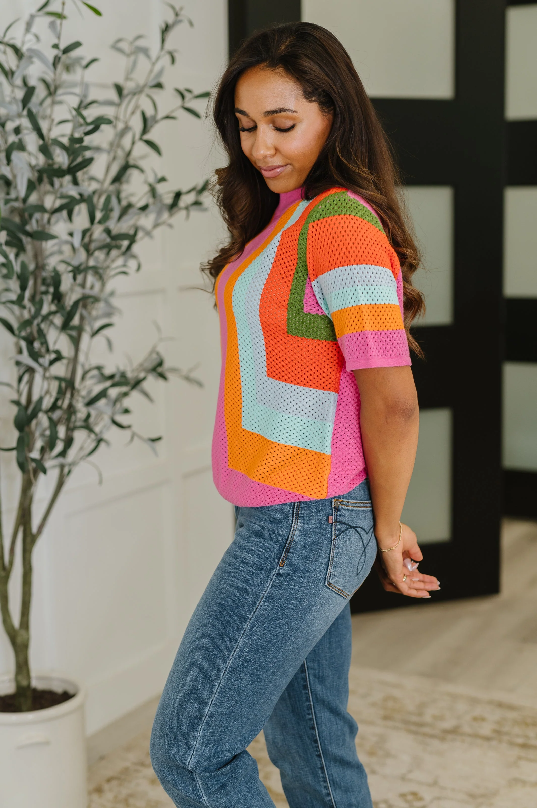 Sunset Stitch Knit Top - Image 4