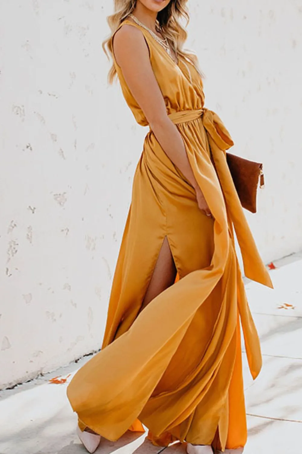 Surplice Tie Waist Maxi Dress - Image 7