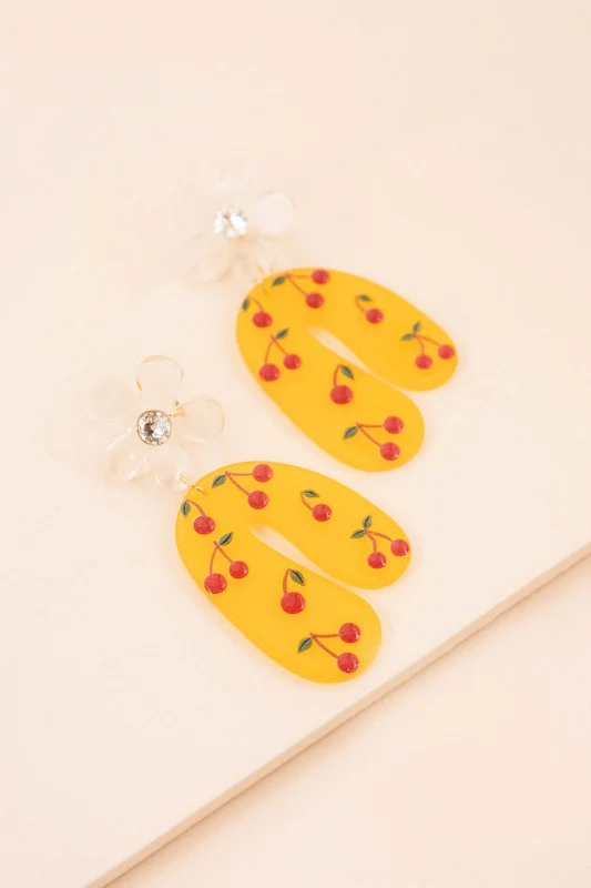Sweet Cherry Drop Earrings - Image 3
