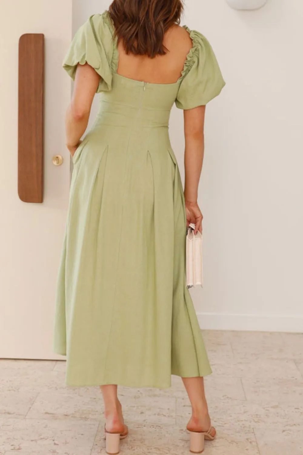 Sweetheart Neck Puff Sleeve Dress - Image 2