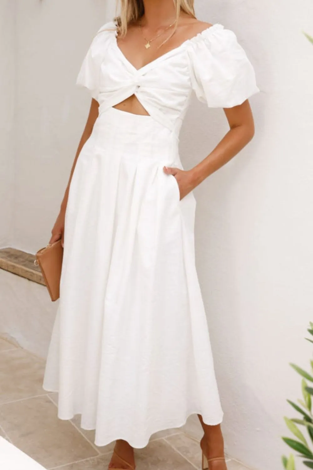 Sweetheart Neck Puff Sleeve Dress - Image 9