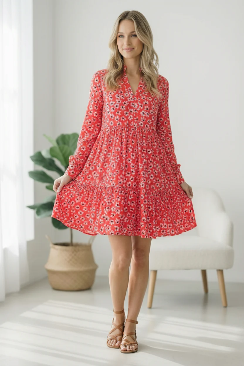 Cherry Blossom Twirl Floral Dress - Image 2