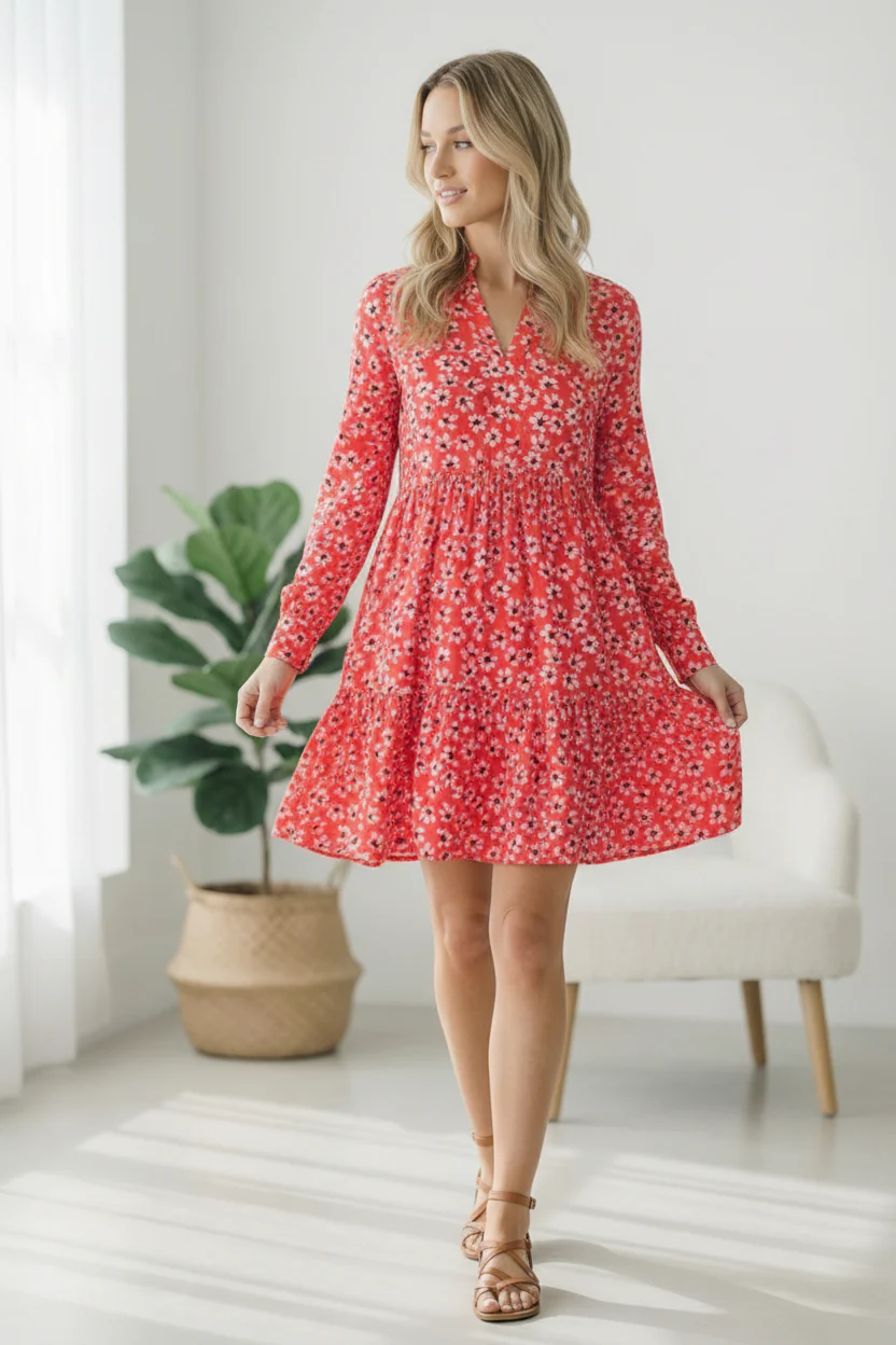 Cherry Blossom Twirl Floral Dress - Image 5