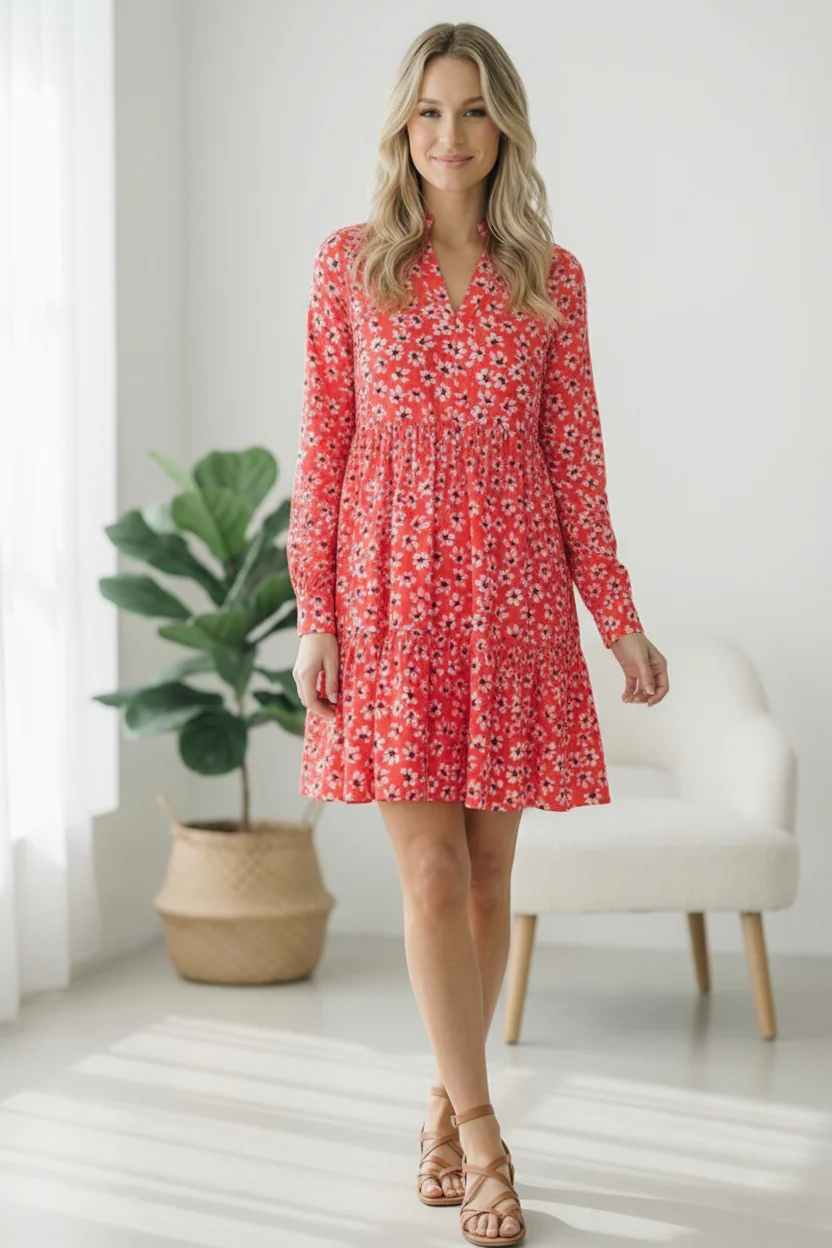 Cherry Blossom Twirl Floral Dress - Image 6
