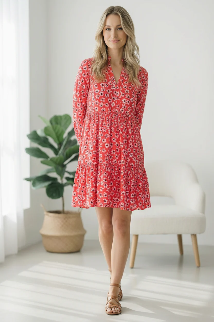 Cherry Blossom Twirl Floral Dress - Image 7
