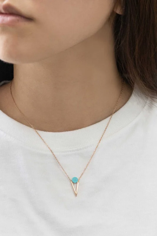 Tensly Point Stone Necklace | Rose Gold (14K) - Image 2