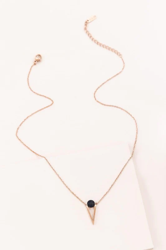 Tensly Point Stone Necklace | Rose Gold (14K) - Image 6