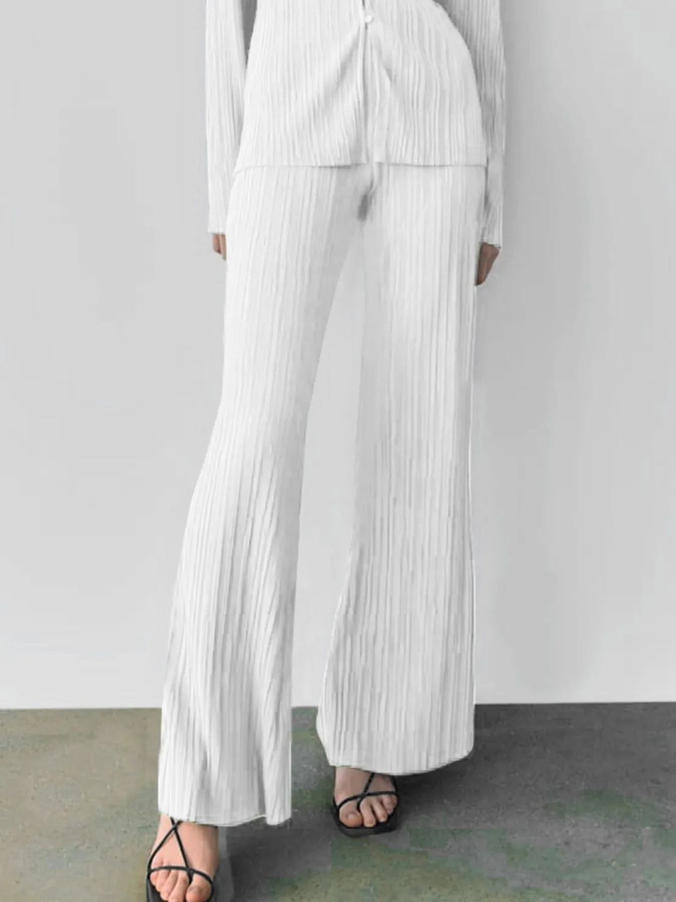 Texture Long Sleeve Top and Pants Lounge Set - Image 15