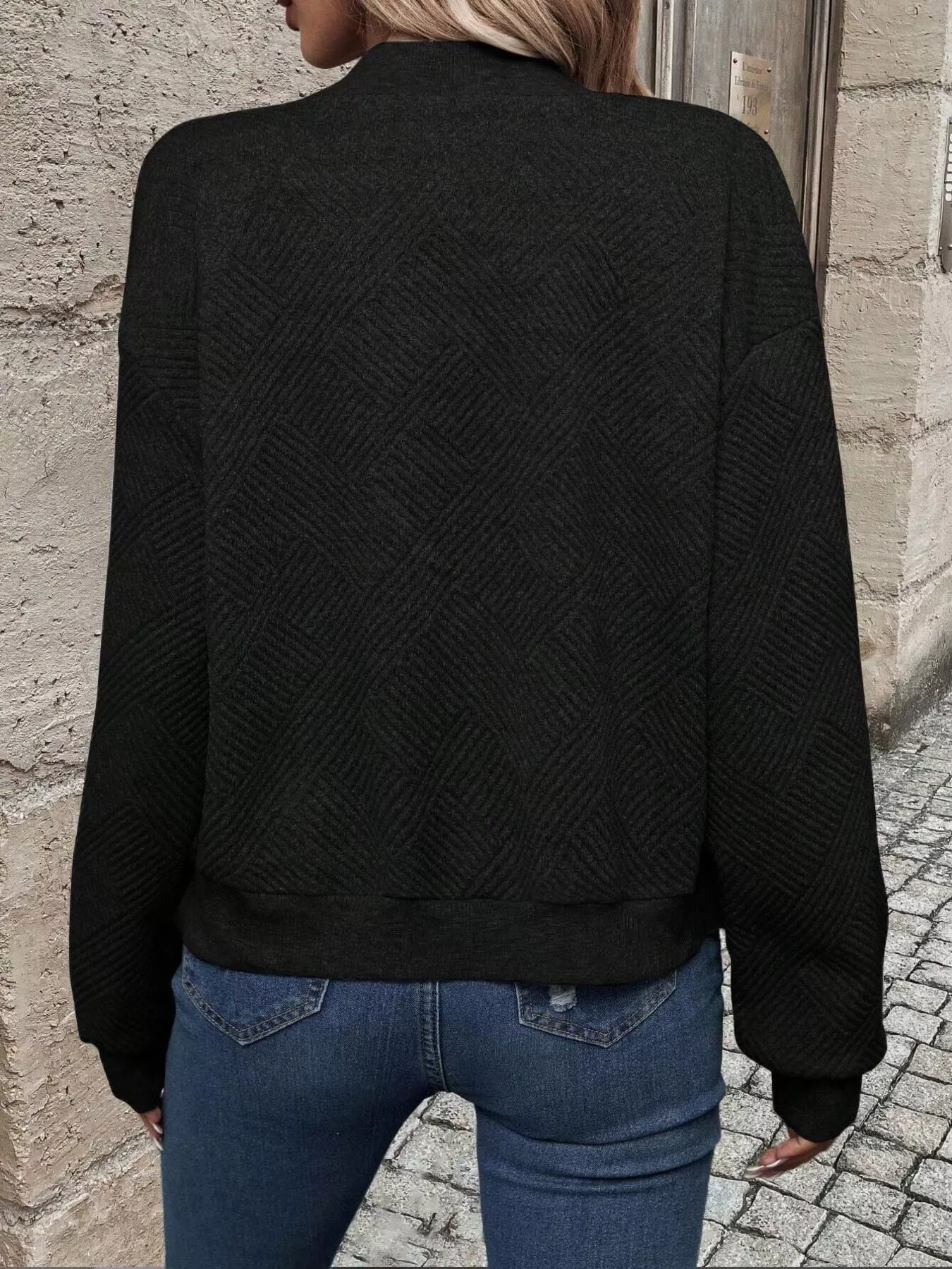 Texture Zip-Up Bomber Jacket - Image 14