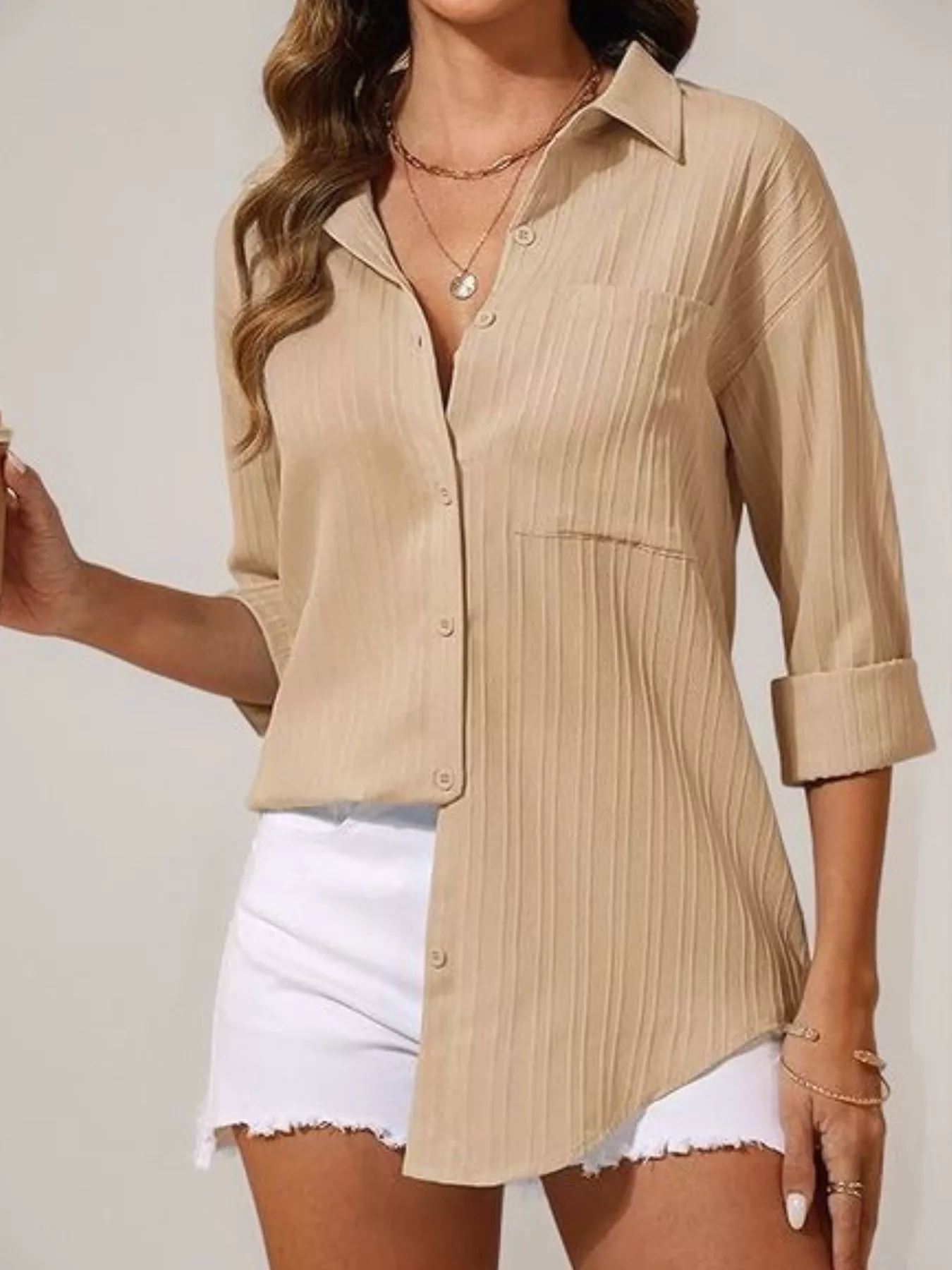 Textured Button-Down Shirt