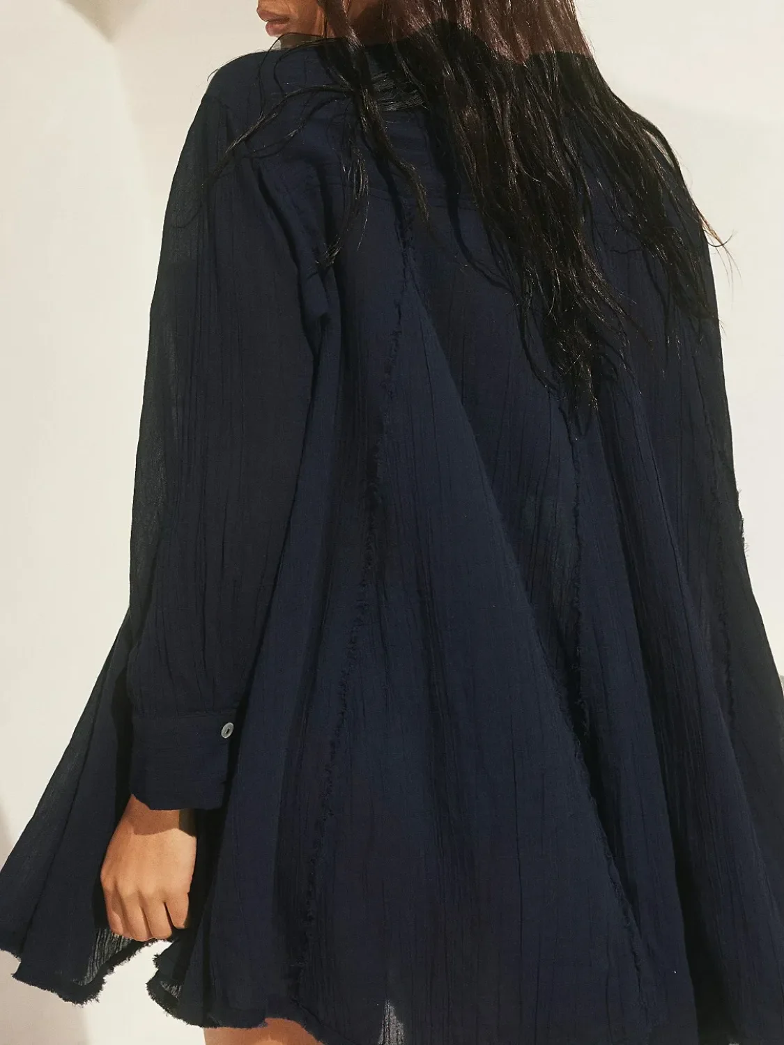 Textured Button-Down Shirt Dress - Image 7