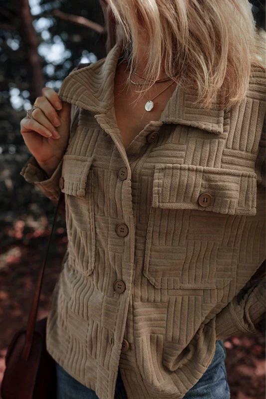 Textured Button-Up Chest Pocket Shacket - Image 13