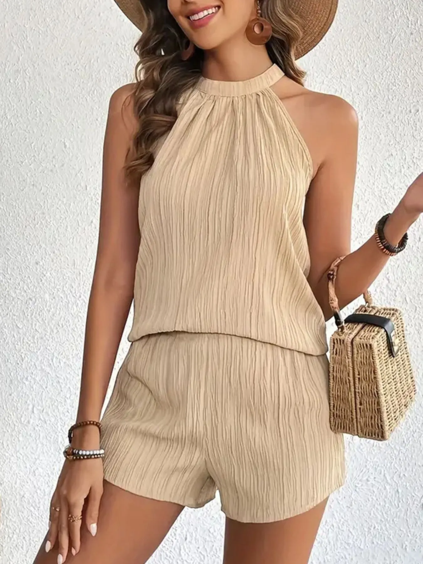 Textured Cami and Shorts Set - Image 4