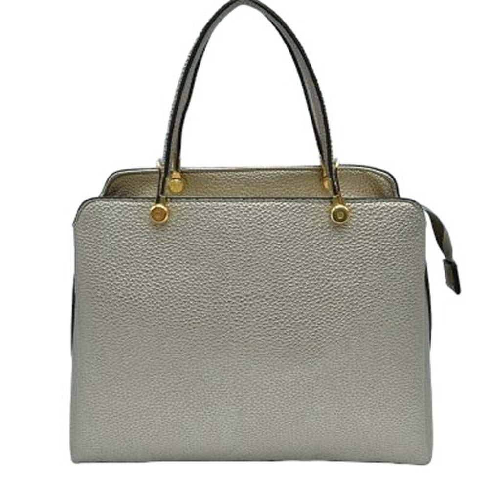 Textured Faux Leather Top Handle Tote Bag - Image 12