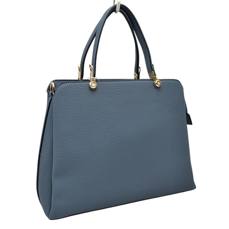 Textured Faux Leather Top Handle Tote Bag - Image 28