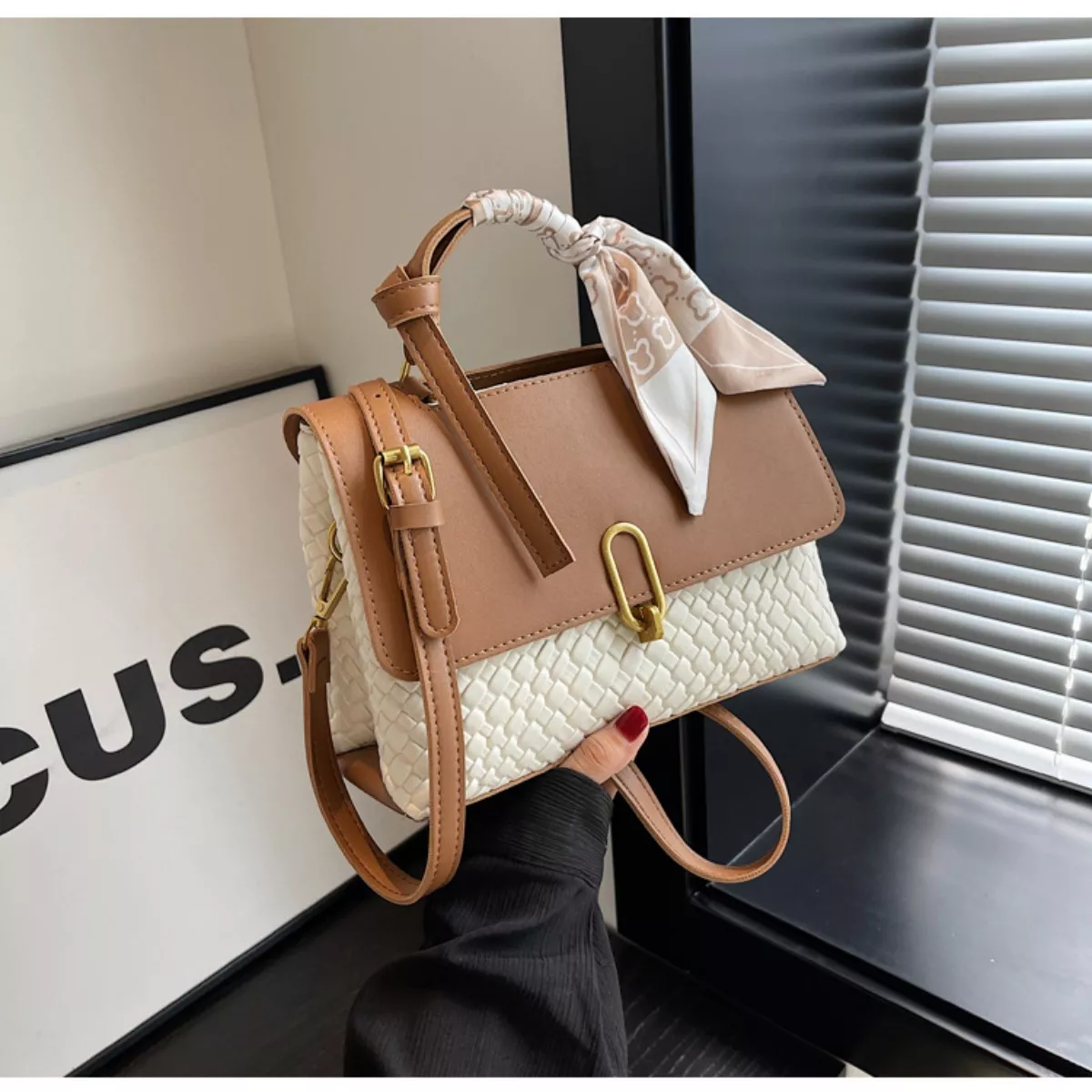Textured Flap Crossbody Bag - Image 7